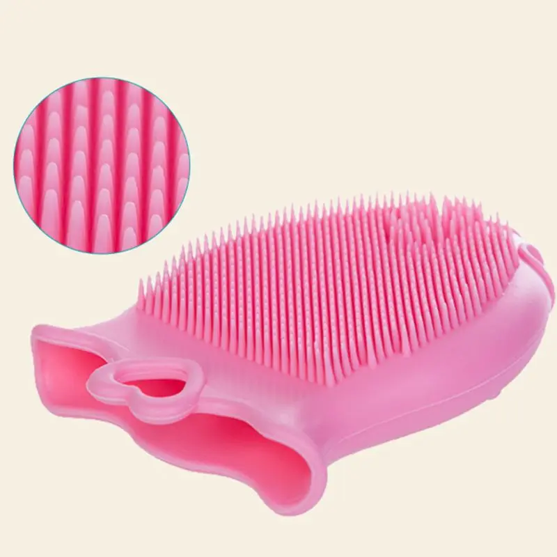 Baby Cartoon Bath Brush Soft Bather Children Massage Silicone Shampoo Brush Kids Bathing Supplies