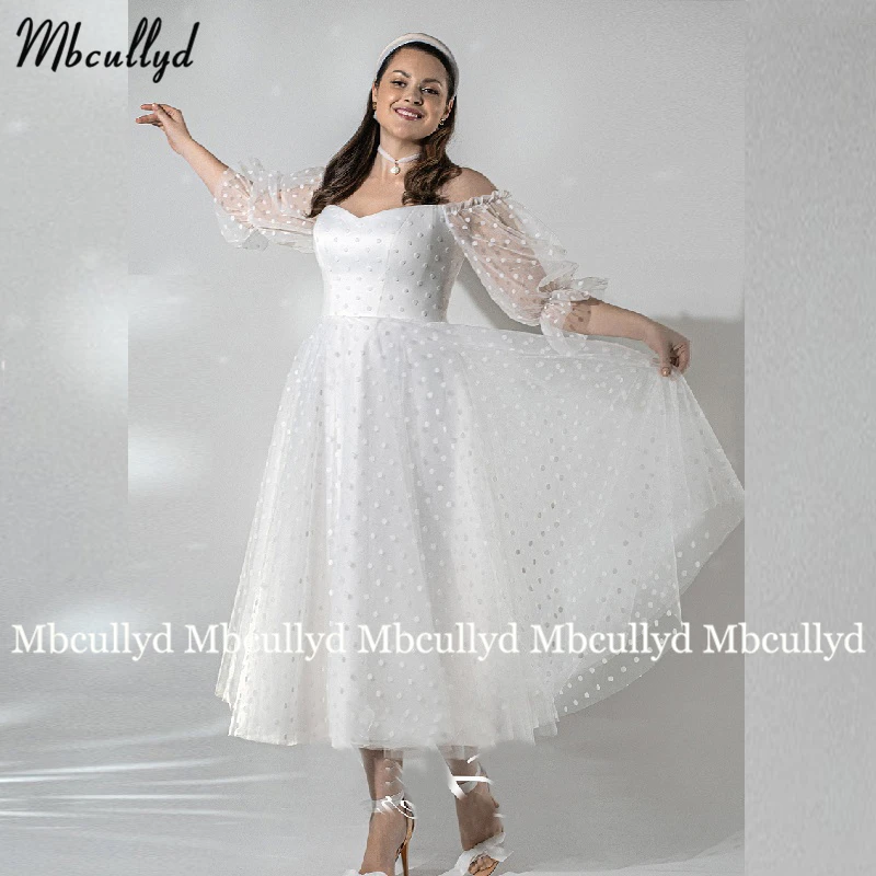 

Dotted Tulle Wedding Dress A Line Half Sleeve Bride Dresses Vestido de novia 2023 Sweetheart White Wedding Party Dreses