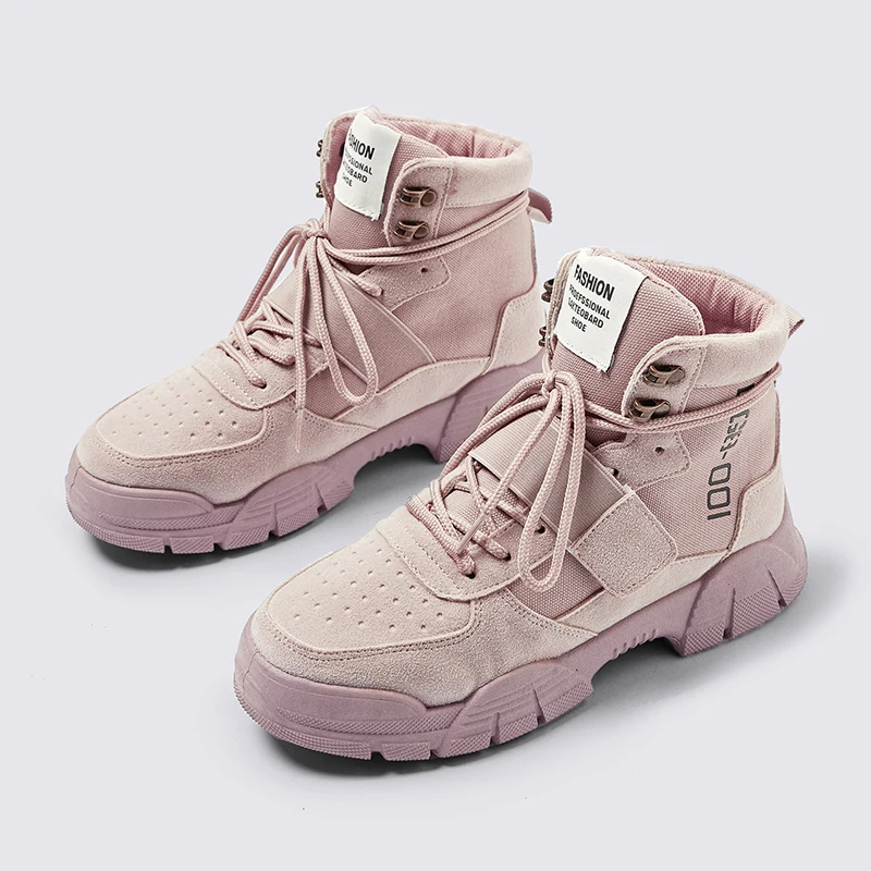 

Women's autumn lace ankle boots ladies retro suede canvas shoes women's high shoes women's fashion footwear