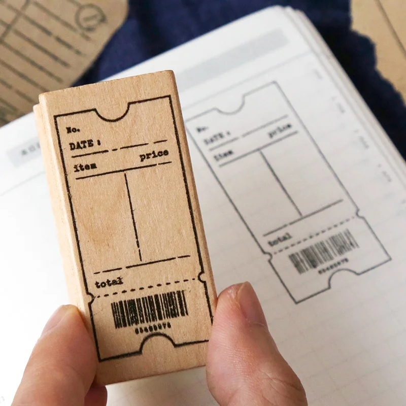 Винтажная функция проверить список билетов штамп DIY деревянные и резиновые