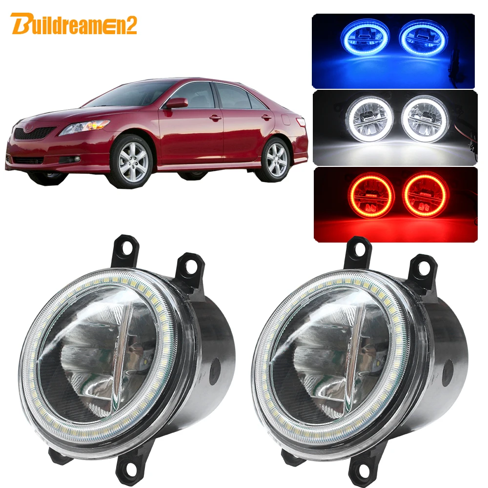 Buildreamen2 для Toyota Camry 2006-2012 автомобиля H11 светодиодный противотуманный фонарь светильник глаза ангела фары Дневные ходовые огни 4000LM 12V 2 шт