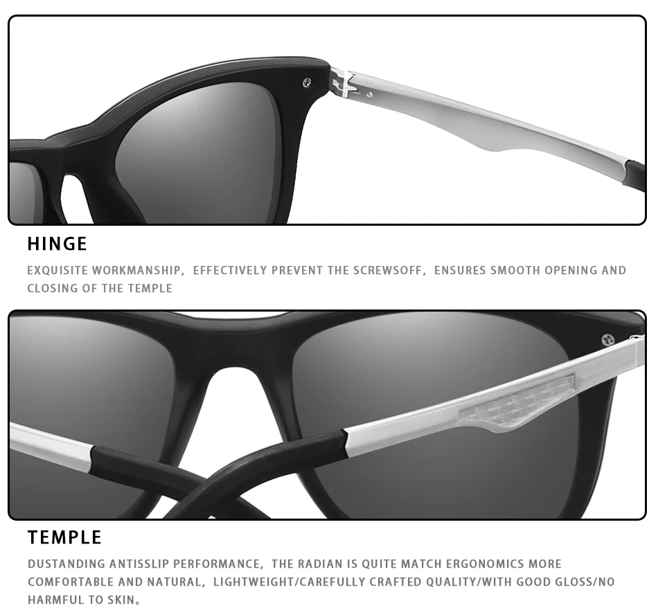 Tamwy Polarized Sunglasses for Men Women Aluminum Magnesium Driving Finshing Golf Sun Glasses Classic Square Frame New P21