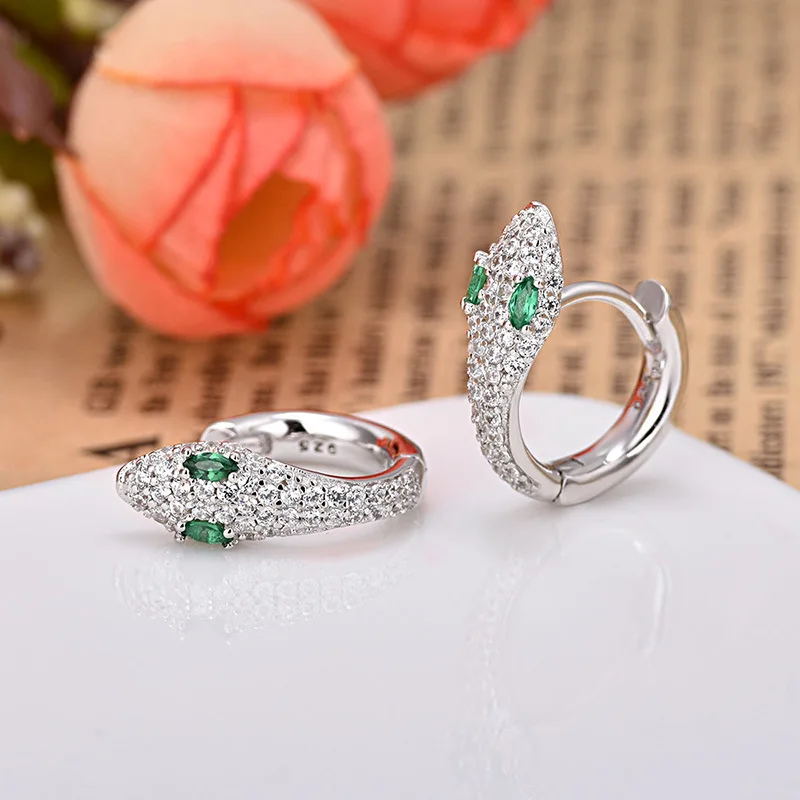 Женские серьги в форме змеи уникальные золотые круглые с фианитом AAA индийские