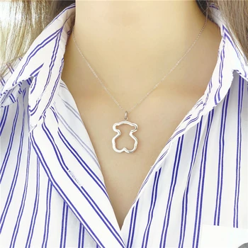 

Stainless steel jewelry Charm Bear Chain Necklaces Earrings For Women Gold Color Animal Necklace Jewelry Gift