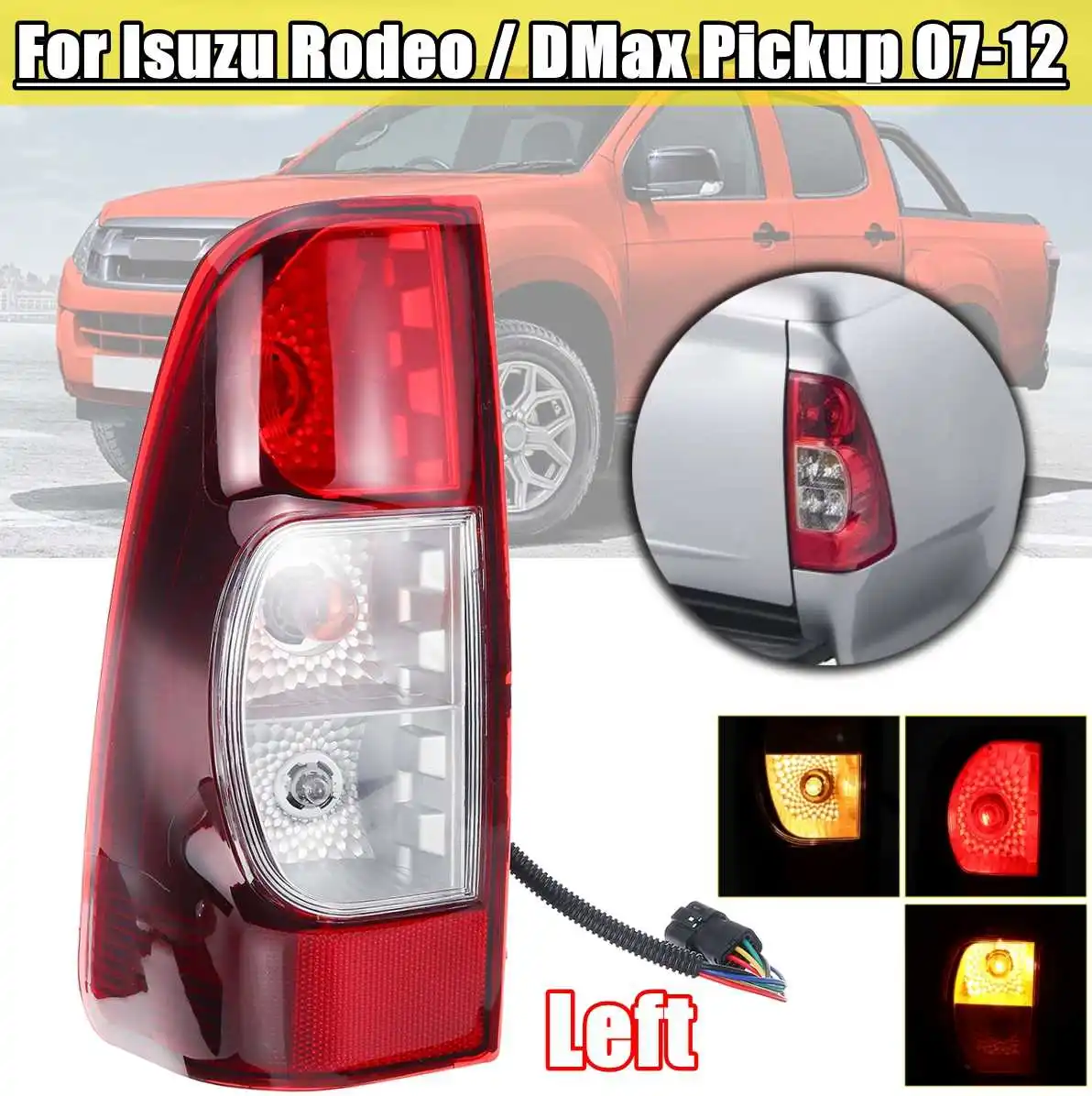 Left side Фонарь для ISUZU Rodeo/DMax пикап 2007 2008 2009 2010 2011 2012 задний фонарь стоп-сигнал заднего хода лампы аксессуары - Цвет: Left side