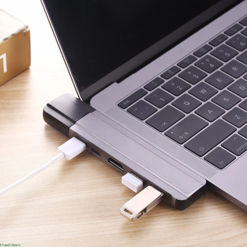USB C концентратор 6 в 1 концентратор USB Type C адаптер ключ совместим для MacBook Pro 1" 15" Thunderbolt 3, USB-C данных
