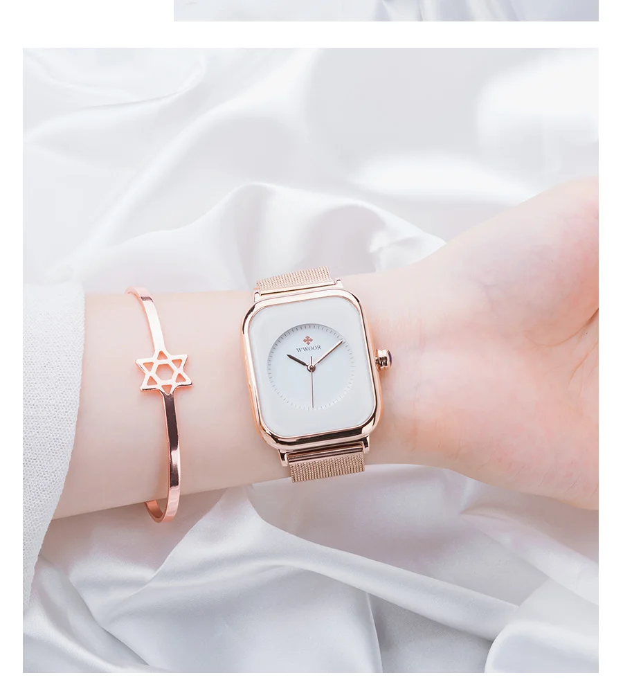 Simple Women Square Watches Luxury Brand Fashion Dress Bracelet Watch Female Mesh Strap Waterproof Quartz  Feminino_voghion.com
