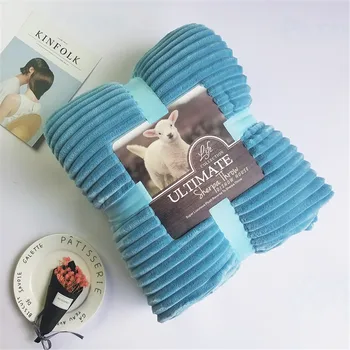 

Winter Double Layer Thick Blanket Ferret Cashmere Super Soft Warm Wool Blankets Flannel Fleece Plaid Throw on Sofa Bed White