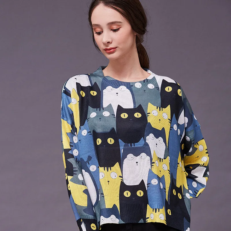 Casual Sweet Animal Print Womens Sweater Loose Cute Long Sleeve Women's Knit Sweater Harajuku Women Pullover Sweater pull femme Casual Sweet Animal Print Womens Sweater Loose Cute Long Sleeve Women's Knit Sweater Harajuku Women Pullover Sweater pull femme