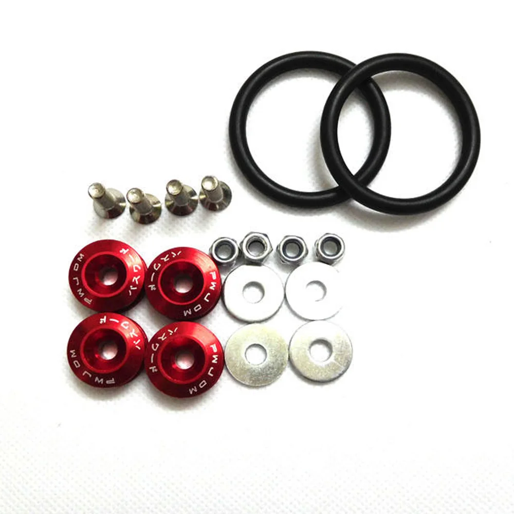 

1 Set Red Universal Quick Release Fasteners Kit Accessories Fit For Bumper & Trunk Hatch