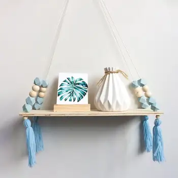 

Nordic Macaron Octagonal Bead Tassel Shelf Wall Mount Children's Room Soft Wall Decoration Household storage and collectible