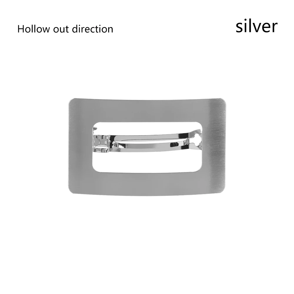 Hollow Out Silver 1 шт., европейский стиль, Геометрическая квадратная металлическая заколка для волос, ленивый ветер, Геометрическая заколка для волос, стильные заколки для волос с хвостиком, аксессуары для волос для девочек - Цвет: Hollow Out Silver