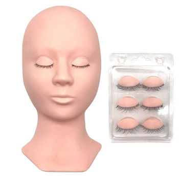 

Mannequin Head Replacement Eyelids Silicone Practice False Eyelash Extensions Makeup Model Massage Training Heads