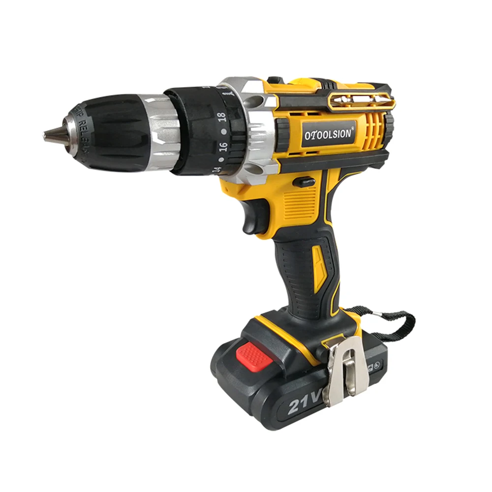 Variable Speed 21V Impact Electric Drill Impact Screwdriver Drill Impact Hammer Cordless Drill Wireless Tool Multi-function Bag (5)