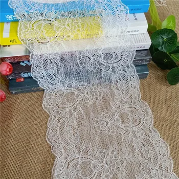 

E2735*17.5CM Lace elastic lace fabric ribbon for fabric wedding elastic lace decoration white large