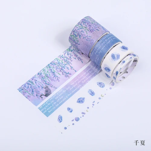 Purple Summer 4 шт./лот, винтажная лента для маскировки растений, Kawaii, Васи, лента, Bullet Journal, наклейка Sakura, DIY, наклейка, s, скрапбукинг, канцелярские принадлежности - Цвет: Purple Summer