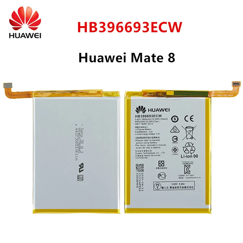 Hua Wei 100% Orginal HB396693ECW 3900mAh Battery For Huawei Mate 8 NXT-AL10 NXT-TL00 NXT-CL00 NXT-DL00 mate8 Batteries | Мобильные
