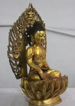 

Tibet Temple Bronze Copper Seat Shakyamuni Amitabha Buddha Sakyamuni Statue