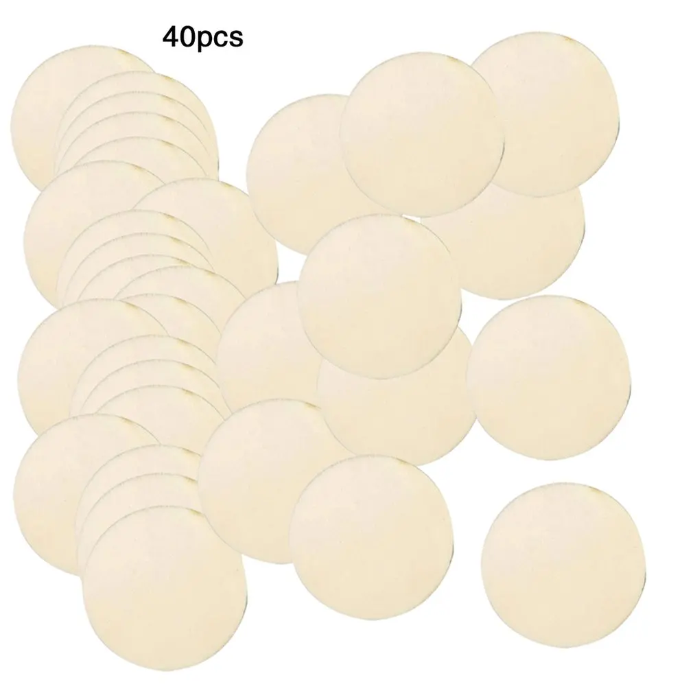 40 pcs Wood Circle Blank Unfinished Wooden Slices Discs Cutout Pieces Wedding Guestbook Signin Party Guest Greetings Diy Crafts - Цвет: 40 pcs