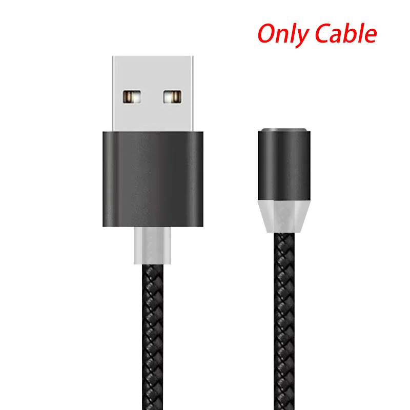 Магнитный кабель CASPTM для samsung A750, кабель Micro USB для быстрой зарядки, магнитный кабель, зарядное устройство usb type C, 1 м, 2 м, кабели для мобильных телефонов - Цвет: Only Cable Black
