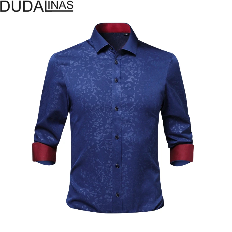 

Dudalinas New Arrived Brand Clothing Male Shirt Long Sleeve Shirt 2020 Summer New Slim Fit Shirt M-5XL Casual Shirt Men Clothes