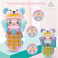 Многофункциональная умная развивающая игрушка для меняющихся лиц, детские игрушки, телефон, музыкальная с подсветкой пластиковый детский музыкальный телефон