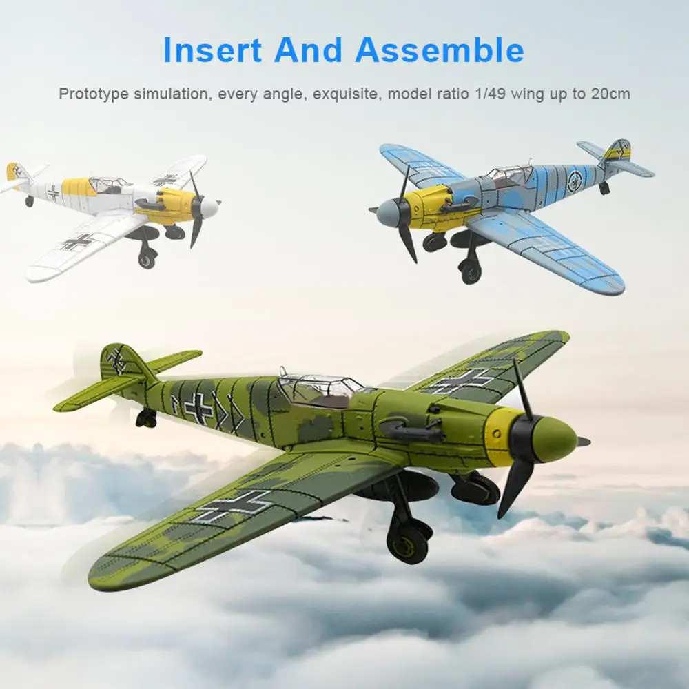 6 шт. 4D собранные Самолеты Модель игрушки BF109 истребитель моделирования модель самолета головоломки Образование игрушка для детей Подарки