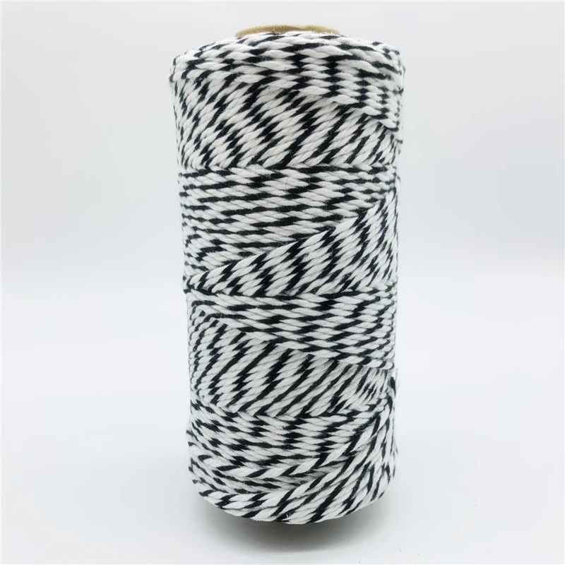 2MM 100% Cotton Rope Twisted String Cotton Cords Rope for Home Decor Handmade Christmas DIY Gift Wrap 10yards cotton rope