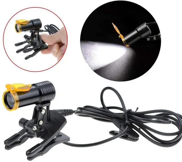 5W LED Light Portable Dental Headlight Headlamp for Dental Loupe Plastic clip Dentist Accessories Oral Lam LED Lamp