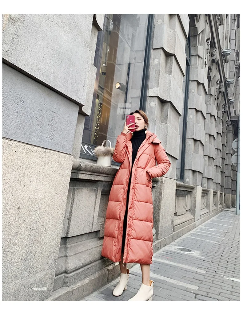 High Street split Parka Femme Hiver Повседневная зимняя длинная куртка с длинным рукавом женские толстовки размера плюс женская парка с хлопковой подкладкой