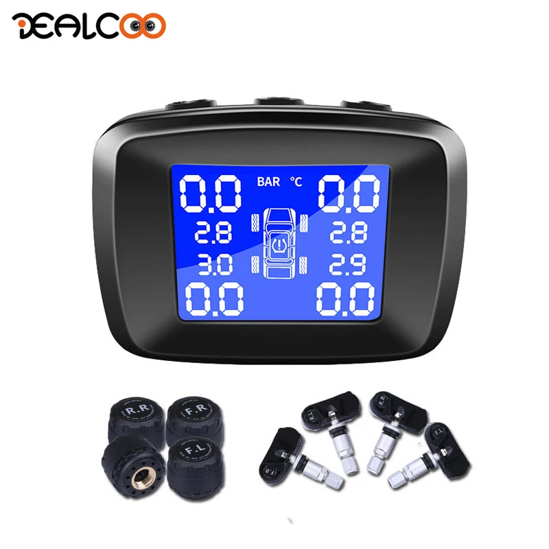 

Dealcoo Car TMPS Systems Tire Pressure Monitoring System Tyre Pressure Sensor Tire Pressure Sensor TMPS USB Car Tire Pressure