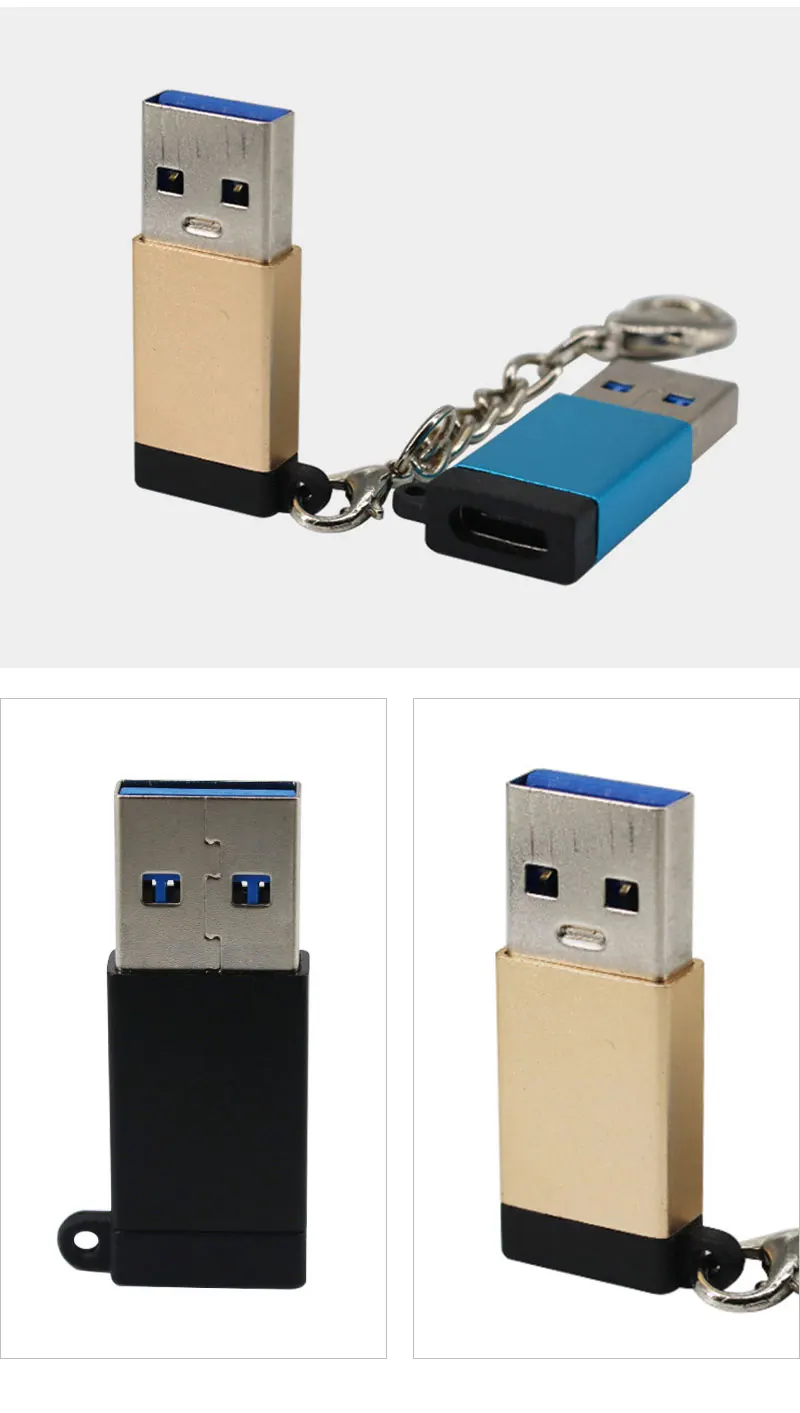 USB3.0 внутренняя резьба для c-типа адаптер алюминиевый сплав Длинный 2 в 1 компактный портативный Android устройства USB разъем