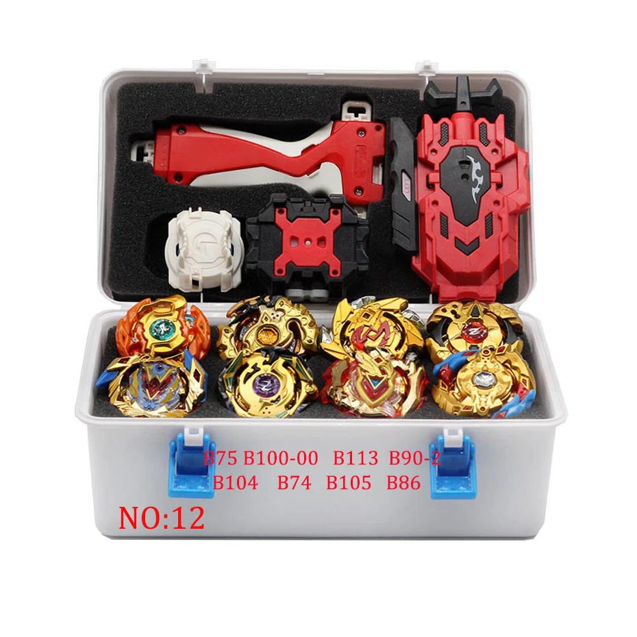 Beyblade Burst GT B-154 Империя Дракон Бог B-153 Металл Fusion Beyblade Набор коробка с ручкой пусковая пластиковая коробка игрушки для детей - Цвет: Лиловый