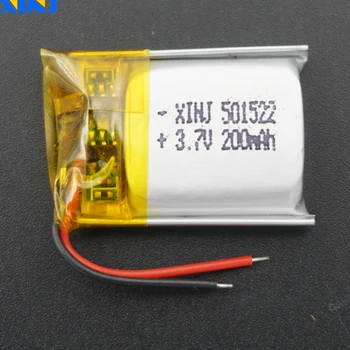 

XINJ 3.7V 200mAh lithium-polymer battery Li po li ion cell 501522 For MP3/MP4 GPS Sat nav DVC DVR bluetooth earphone smart watch