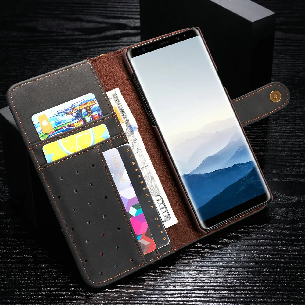 Винтажный чехол-кошелек из натуральной кожи для samsung A20 A30 A20e A40 A50 A70 Магнитный Флип с кнопкой чехол для samsung A70