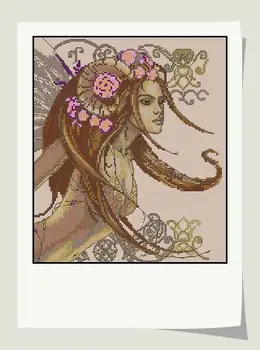 

Higher Cotton Counted Cross Stitch Kit Nimue Fairy Wind Goddess nium Sweet Fairy