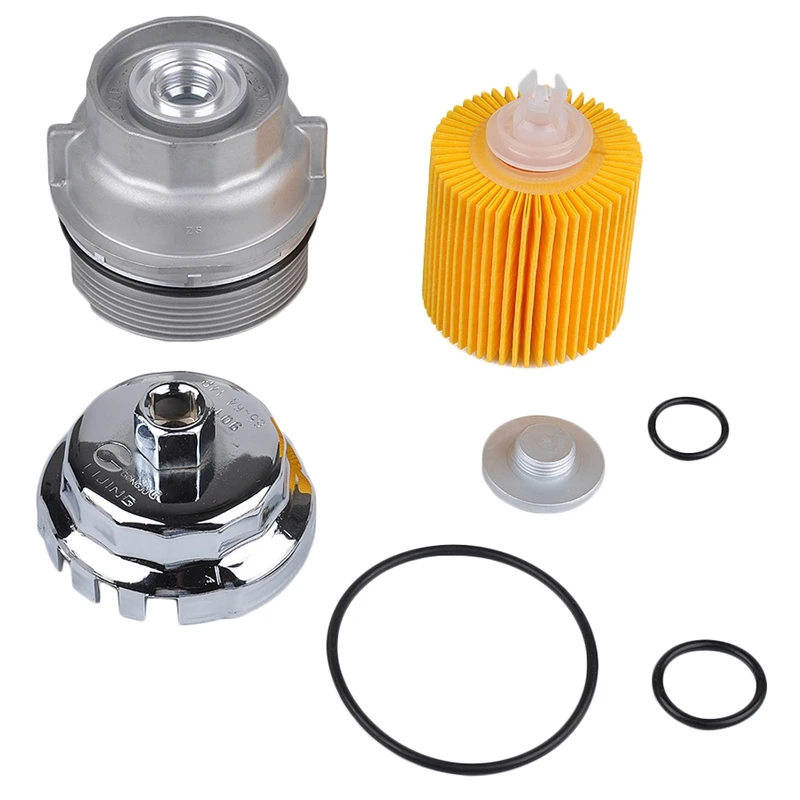 

NEW Oil Filter Housing Cap with Cap Plug and Wrench kit Fit for Toyota Lexus Sienna RAV4 Venza Camry Avalon Highlander 15620-310