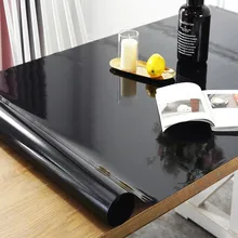 Black Tablecloth manteles Transparent Waterproof Kitchen Table protective table cover oil proof Glass Soft Cloth Table cloth 1.0