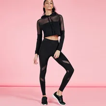 Шифоновая одежда для спортзала, одежда для тренировок, женский черный комплект для йоги, женская спортивная одежда, костюм для фитнеса, женские леггинсы, спортивный бюстгальтер, спортивная одежда