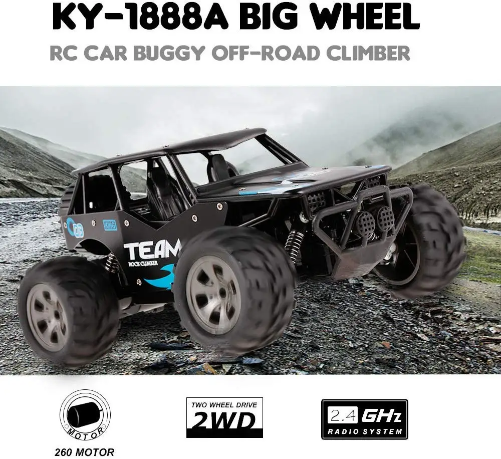 EBOYU 1888A RC автомобиль 2,4 GHz 1/18 2WD большое колесо внедорожный пульт дистанционного управления грузовик King RTR для детей начинающих