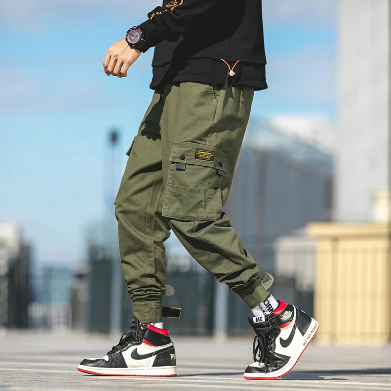Privathinker осенние мужские повседневные уличные брюки карго мужские с карманами хип-хоп корейские Джоггеры мужские модные свободные шаровары - Цвет: Green(AsianSize)