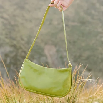 

HEFLASHOR 2019 Spring Summer Trendy Green White Single Strap Handbags PU Leather Zipper Shoulder Bag Female Handbag