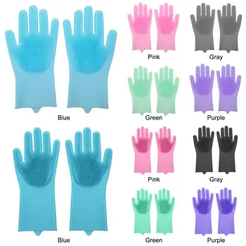 

Durable Magic Gloves Brush Bowl Kitchen 1Pair Cleaning Brush Dishwashing Pet Bathing Multipurpose Dish Washing