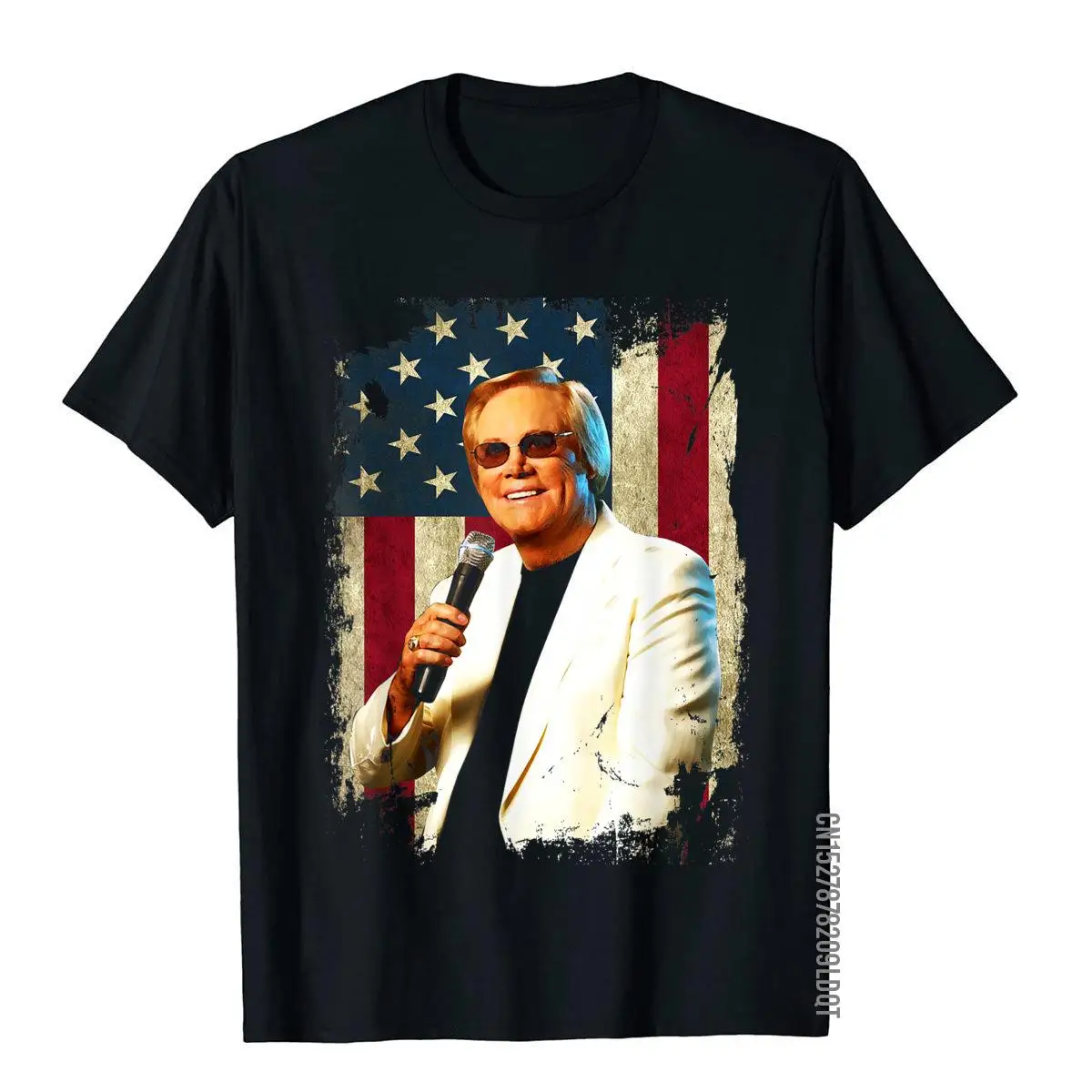 Graphic George Shirt Jones Country Music Retro Flag American T-Shirt Leisure T Shirt Company Top Shirt Cotton Men Classic
