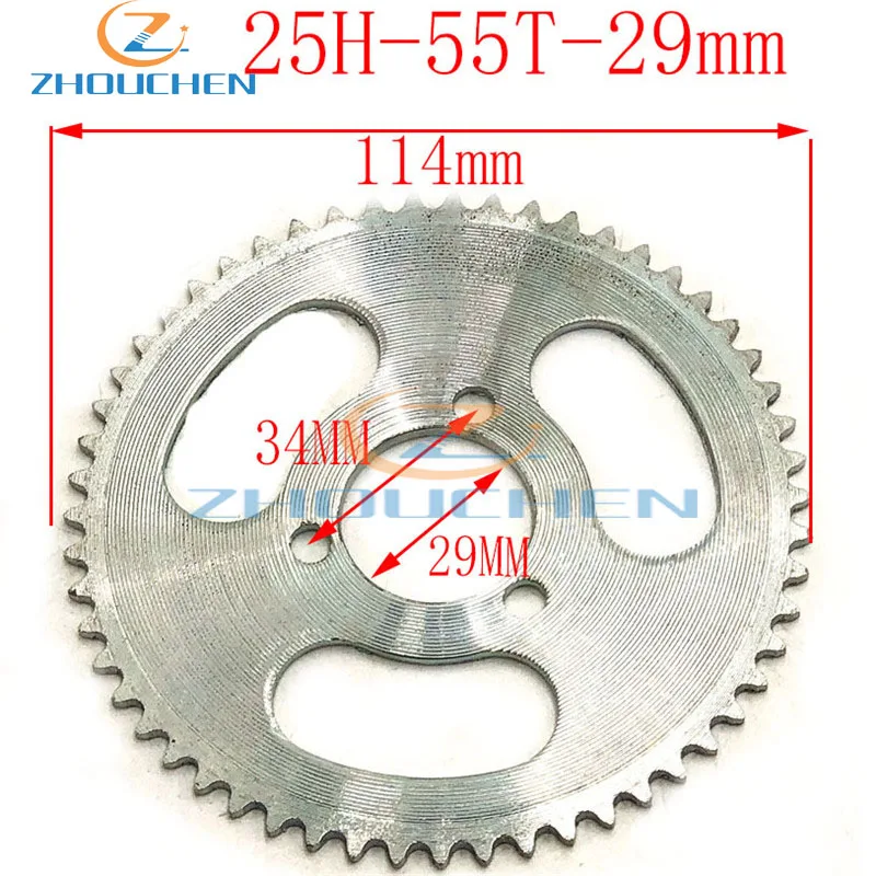 25H 55t 65t 68t 70t 80t 92t зуб 29/54/55 мм Задняя звездочка для 47CC 49CC Мини Мото квадроцикл Грязь Яма карманный велосипед