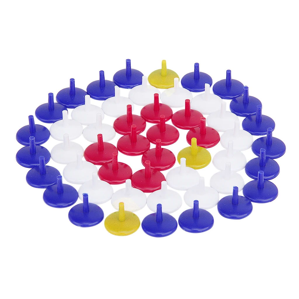 50pcs Golf Position Marker Flat Round Plastic Golf Ball Multicolor Markers