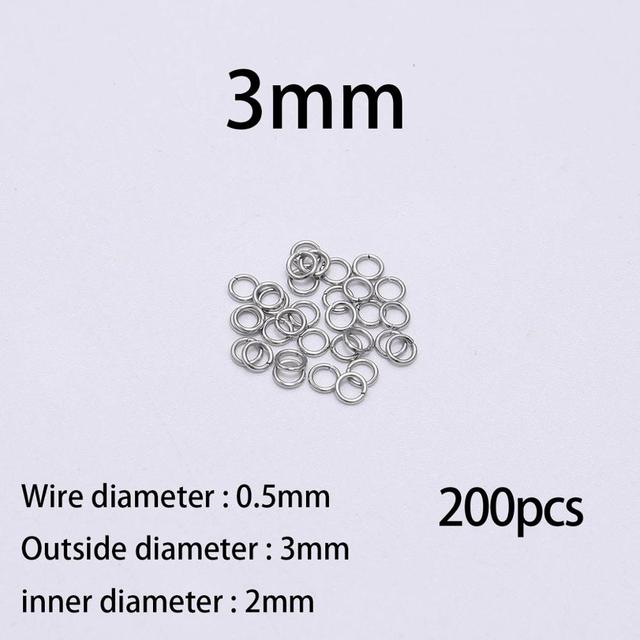 3-15mm Diameter Stainless Steel Open Single Loops Jump Rings Split Ring For Jewelry Making DIY Connector Accessories