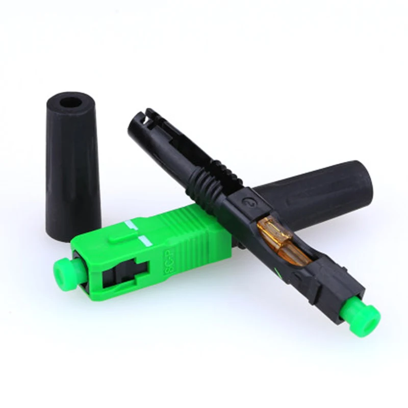 Free shipping 100Pcs/Lot ≤0.3dB 8802-TLC/3 60mm SC APC ZF Single-Mode FTTH Fiber Optic SM Fast Connector SC/APC Quick-Connector