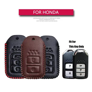 

For Honda Fit Civic HRV CRV Odyssey Accord 9 EX EXL Pilot Ridgeline Crider City Vezel Spirior Jazz Freed Leather Car Key Cover