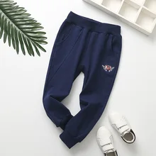 Осень детские спортивные брюки для девочек в Корейском стиле-Стиль выходное детское платье с вышивкой; модная-Стиль Повседневное трикотажные брюки для девочек